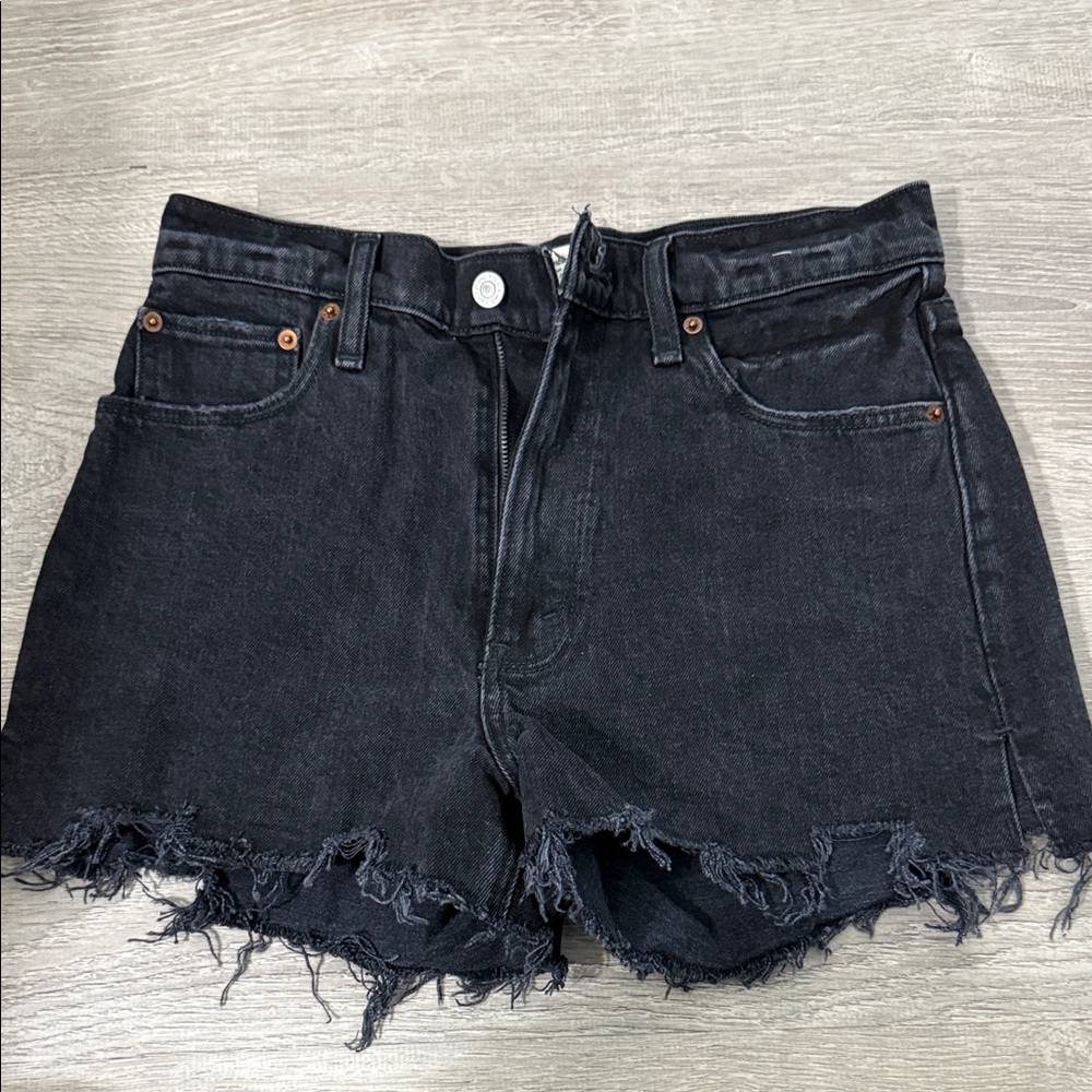 Abercrombie & Fitch Black High Rise Mom Jean Shorts